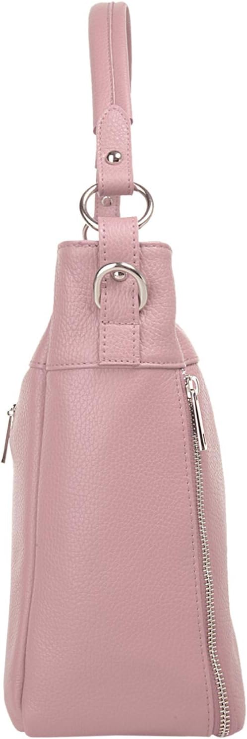 Handtasche Echt Leder Damen Made in Italy, Smartphonefach, Damentasche aus Rindleder, Umhängetasche