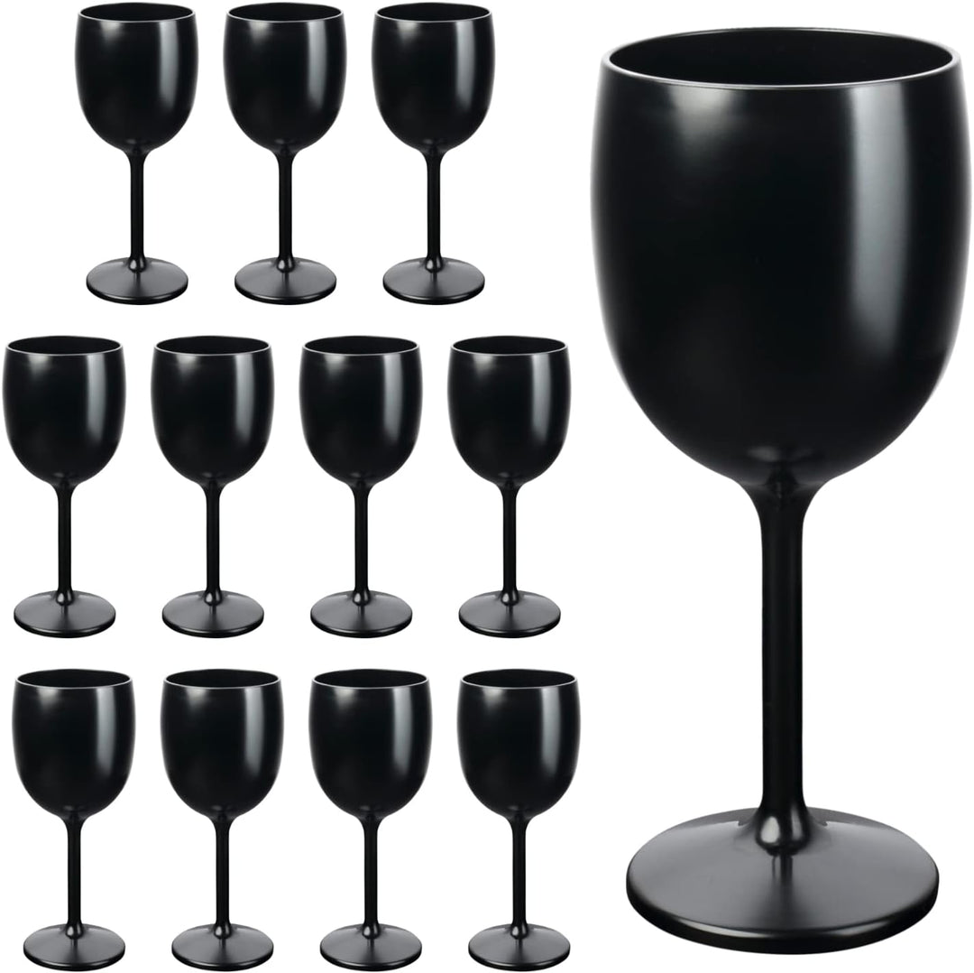 Schramm® Mehrweg Weingläser in schwarz wählbar 6, 12, 24 oder 48 Stück Champagner Glas Sektflöten Se