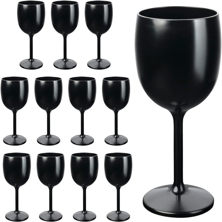 Schramm® Mehrweg Weingläser in schwarz wählbar 6, 12, 24 oder 48 Stück Champagner Glas Sektflöten Se