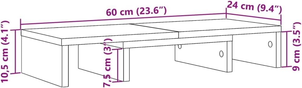 vidaXL Monitorständer, Schreibtischaufsatz Verstellbar, Unterbau Bildschirm Laptop Ständer, Tisch Er