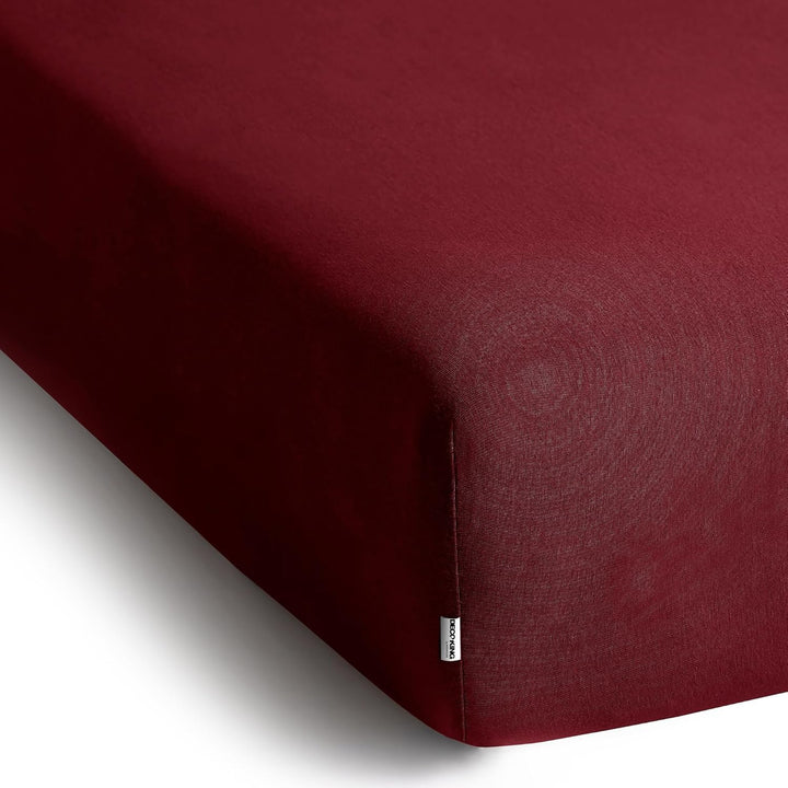 DecoKing Spannbettlaken 160x200 180x200 cm 100% gekämmte Baumwolle Bordeaux Spannbetttücher Jersey B
