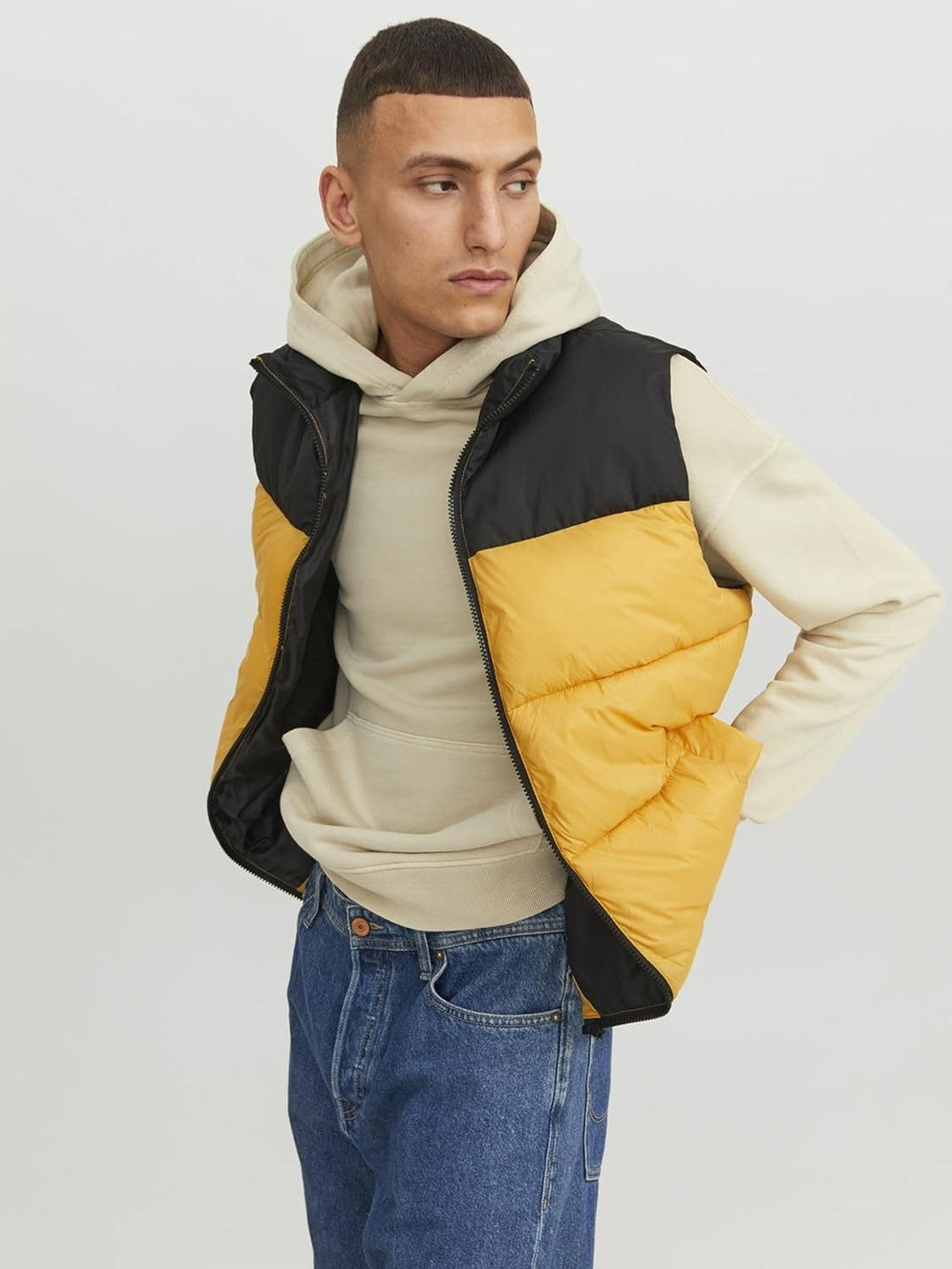 JACK & JONES male Pufferweste Pufferweste S Honey Gold, S Honey Gold