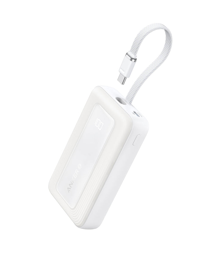 Anker Zolo Powerbank (2025 Upgrade), 20000mAh, 30W High-Speed-Ladegerät mit integriertem USB-C Kabel