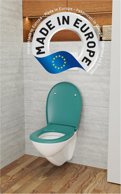 LUVETT® WC-Sitz mit Absenkautomatik C100 oval universell, Toilettendeckel mit 3 Edelstahl Montagelös