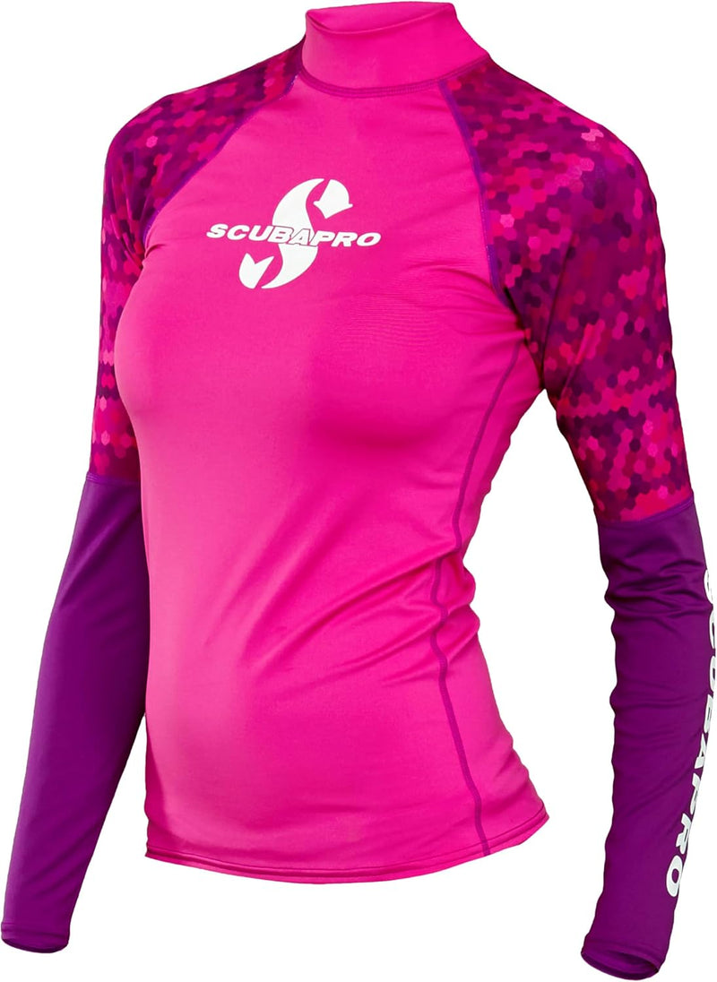 SCUBAPRO Damen UPF 50 Rash Guard, Long Sleeve, Women Rashguard S Flamingo, S Flamingo