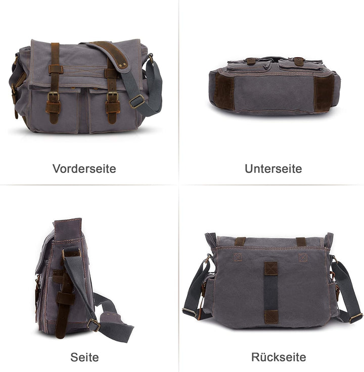 VARLIVOO Umhängetasche für Herren Schultertaschen 14" Zoll Laptoptaschen Messenger Bags Kuriertasche