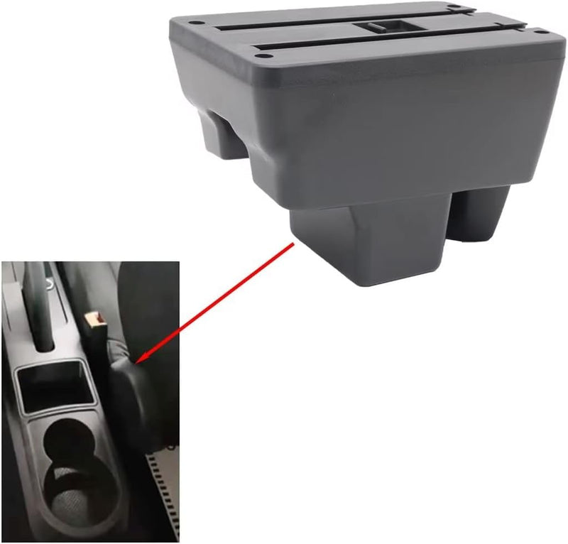 KAERGK Auto Armlehne für Skoda Rapid 2013-2018 Doppelschicht Mittelkonsole Grosse Aufbewahrungsbox m