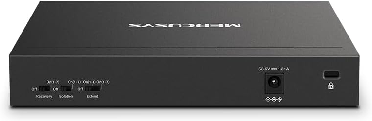 MERCUSYS MS108GP Gigabit RJ45 Switch, 8 Ports, 7 PoE+ Ports, PoE-Übertragung bis zu 250 Meter, Ether