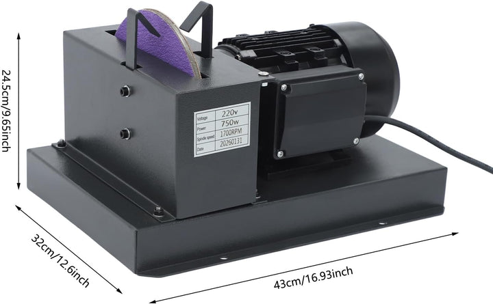 Rasenmäher-Messerschärfer 220V 750W Messerschärfer mit 2 Halterungen 23cm Rasenmäher Klingenschärfer