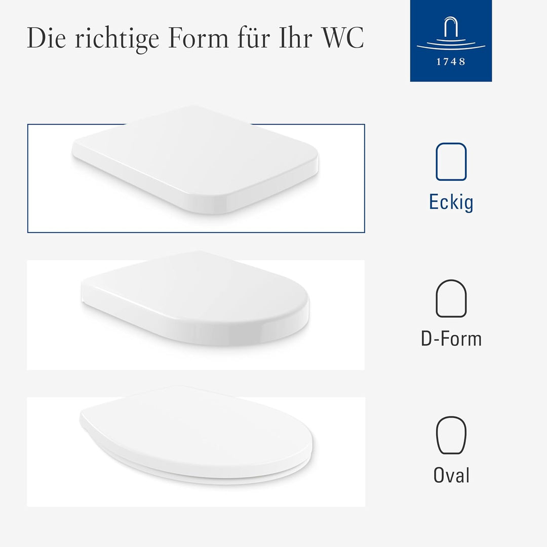 Villeroy & Boch Venticello WC-Sitz SlimSeat - Toilettendeckel mit Absenkautomatik - Abnehmbarer, bru