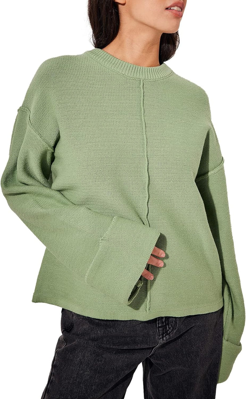 NA-KD Damen Gefaltete Ärmel Strickpullover Pullover XS Jade, XS Jade