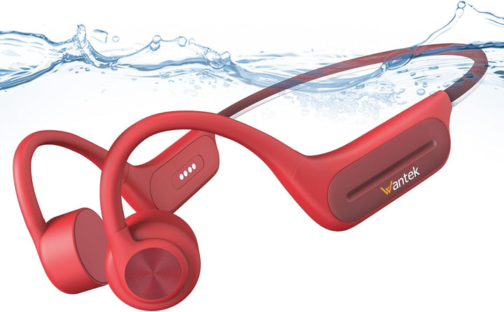 Wantek Knochenschall Kopfhörer Bluetooth 5.4, Open Ear Schwimmen Kopfhörer mit 32GB MP3 Speicher, Ka