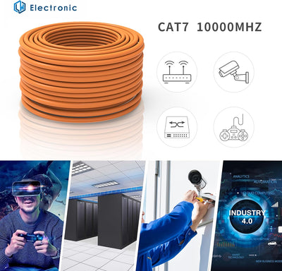 LW Electronic Verlegekabel Cat 7 LAN Kabel 50m Gigabit LSZH Halogenfrei POE++ BauPVO Netzwerkkabel S