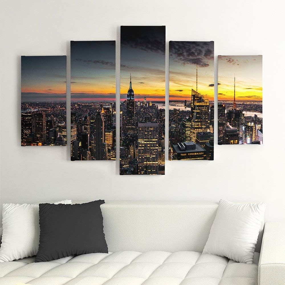 Feeby. Leinwandbild - 5 Teile - Bilder, Wand Bild, Wandbilder, Kunstdruck XXL, 5-Teilig, Typ A, 200x