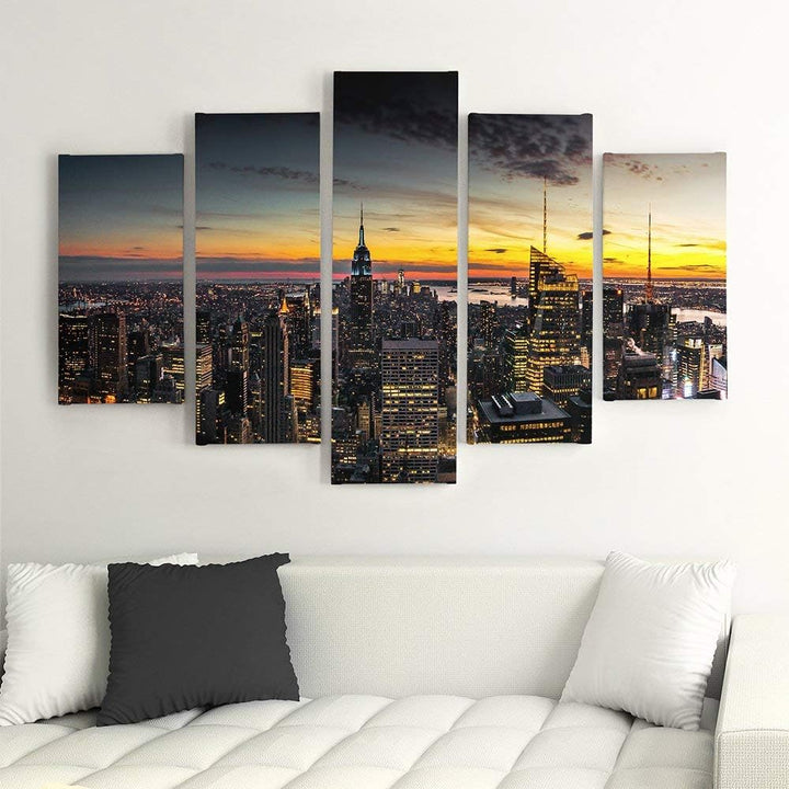 Feeby. Leinwandbild - 5 Teile - Bilder, Wand Bild, Wandbilder, Kunstdruck XXL, 5-Teilig, Typ A, 200x