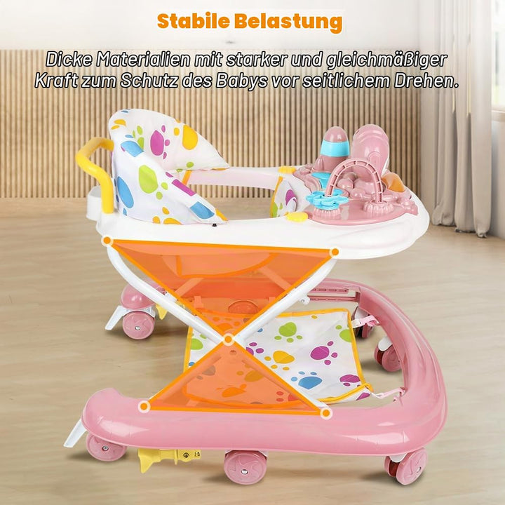 5-in-1 Lauflernhilfe für Babys, mit 5 verstellbaren Höhen, Lauflernhilfe für Babys, faltbar, mit abn