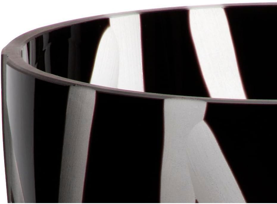 CRISTALICA Blumenvase Bouquet Vase Glas Vase Fiord Schwarz 20 cm Tischvase Tischdeko Hochzeitdeko Ra