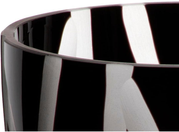 CRISTALICA Blumenvase Bouquet Vase Glas Vase Fiord Schwarz 20 cm Tischvase Tischdeko Hochzeitdeko Ra