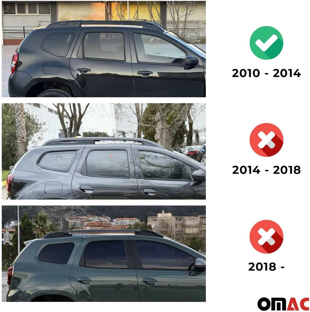 OMAC Dachträger Grundträger kompatibel mit Dacia Duster 2010-2014 Alu Silber 2 TLG