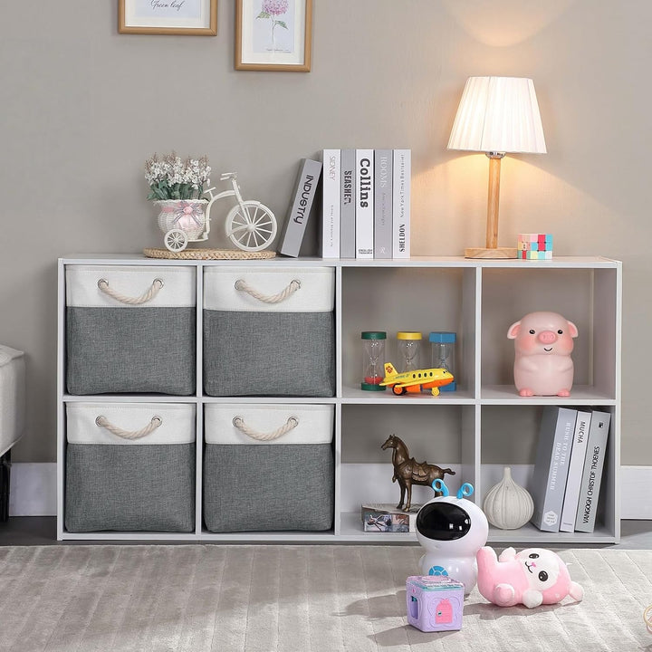 Mangata Aufbewahrungsbox Stoff,(28x28x28cm) Aufbewahrungskorb, Korbe Stoff in Würfel für Schrank, Re