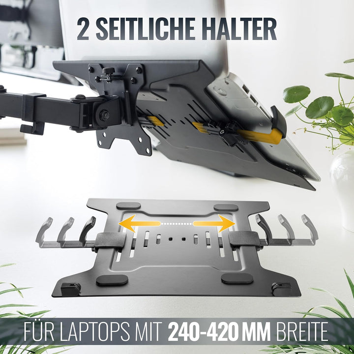 RICOO Laptophalter, CZ3028, Lap Desk, Einstellbar, Monitorhalterung, Laptop Tray, VESA 75x75/100x100