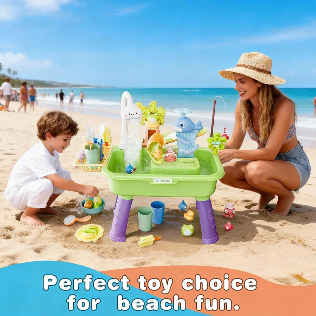 Generisch Wasserspieltisch für Kinder, Spielbecken mit Fliessendem Wasser und Einer Pumpe, Sand und