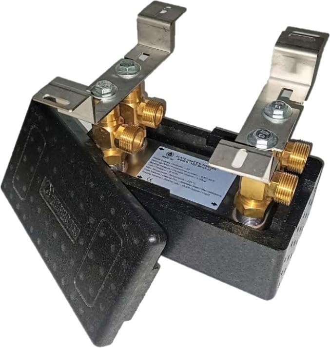 Edelstahl Plattenwärmetauscher Nordic Tec Ba-16-22 22 platten 100kW 1” mit Isolierung Wandbefestigun