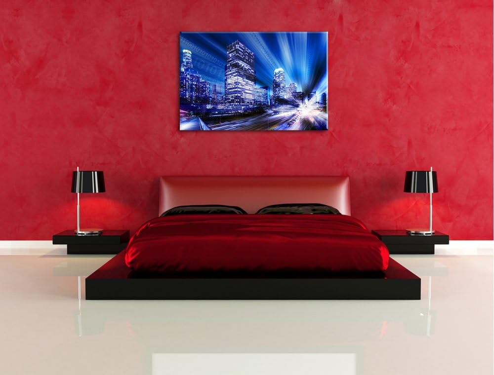 Dark Los Angeles MatrixFormat: 100x70auf Leinwand, XXL riesige Bilder fertig gerahmt mit Keilrahmen,