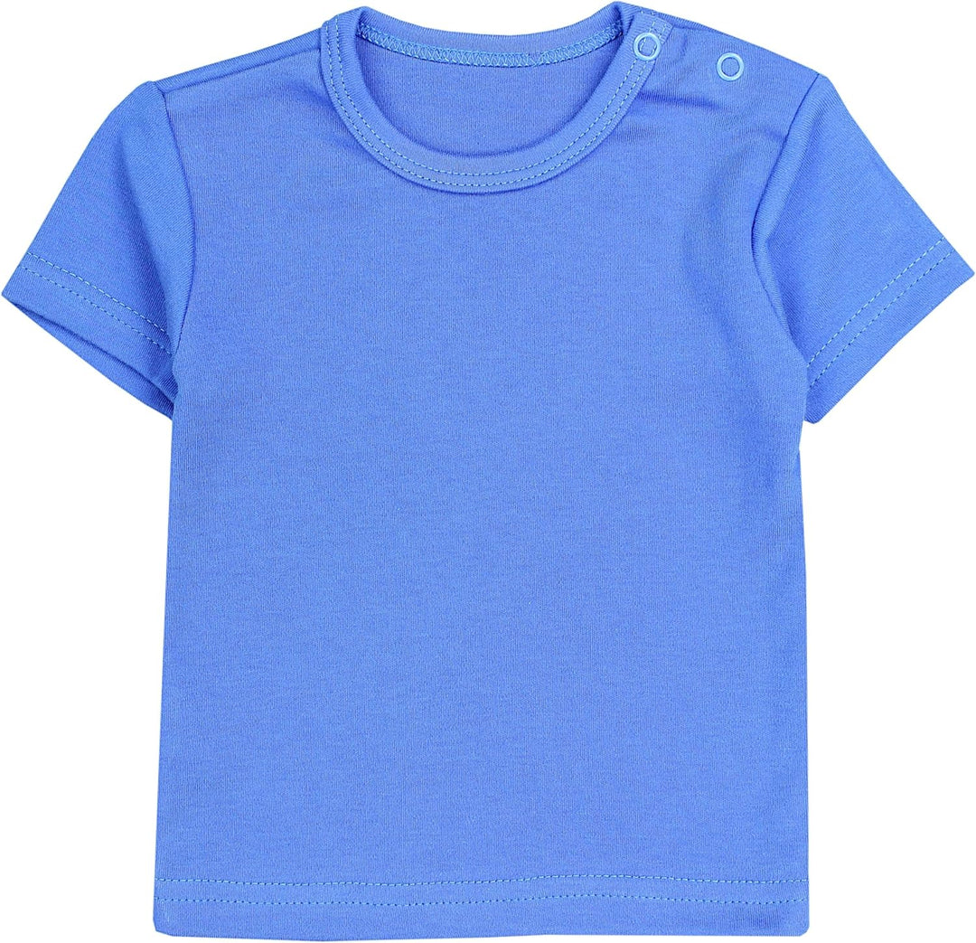 Baby Jungen Kurzarm T-Shirt mit Aufdruck Unifarben Sterne Streifen 5er Set, Baby Junge