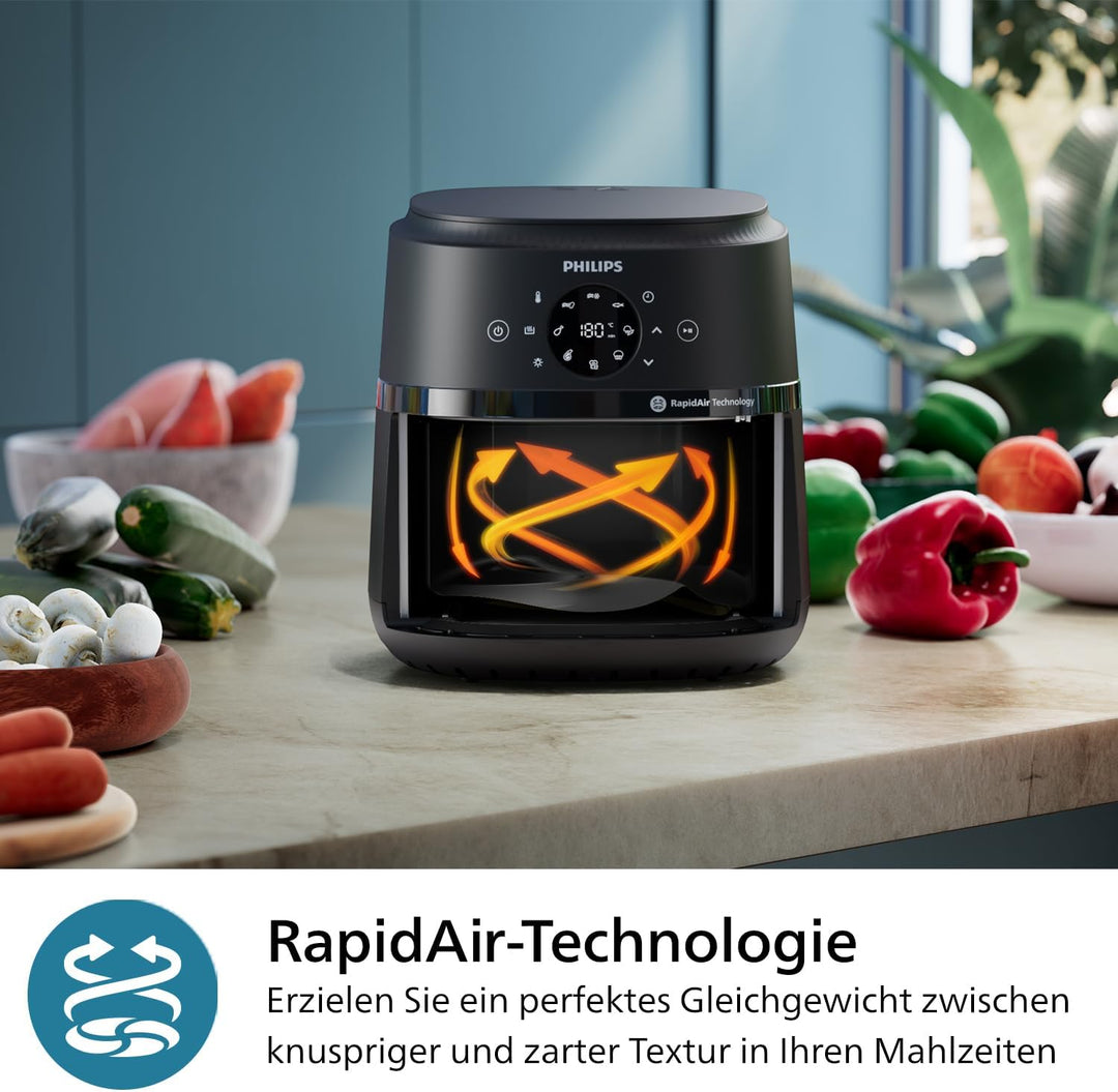 Philips Airfryer 2000-Serie 6,2L - Sichtfenster, Digitaler Touchscreen, 13 Kochoptionen, Bis zu 90%