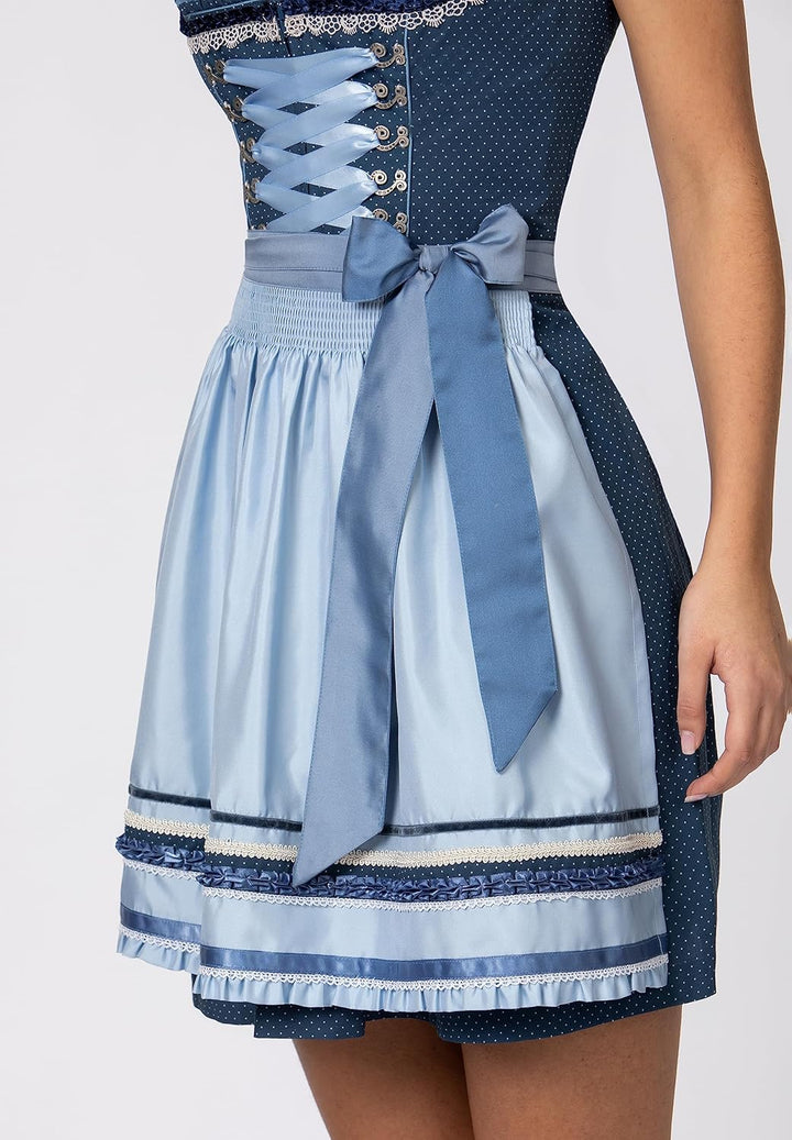 Stockerpoint Damen Dirndl Harper Kleid für besondere Anlässe 38 Blau, 38 Blau