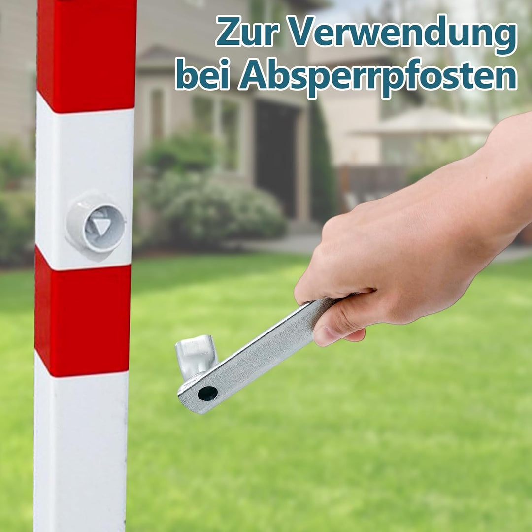 Folzirt 2 Stück M12 Stahl-Dreikantschlüssel für Absperrpfosten, universal Pollerschlüssel Dreikant f