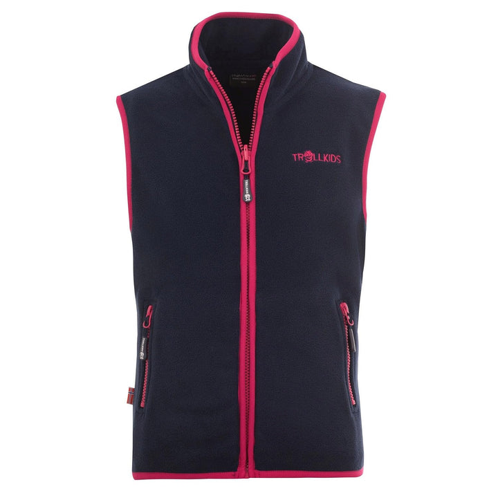 Trollkids Kinder Fleece-Weste Arendal 92 Marineblau / Pink, 92 Marineblau / Pink