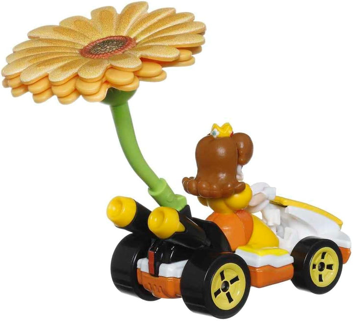 Hot Wheels Mario Kart Princess Dasiy Standard Kart mit Flower Glider Spielzeugfahrzeug für Kinder ab