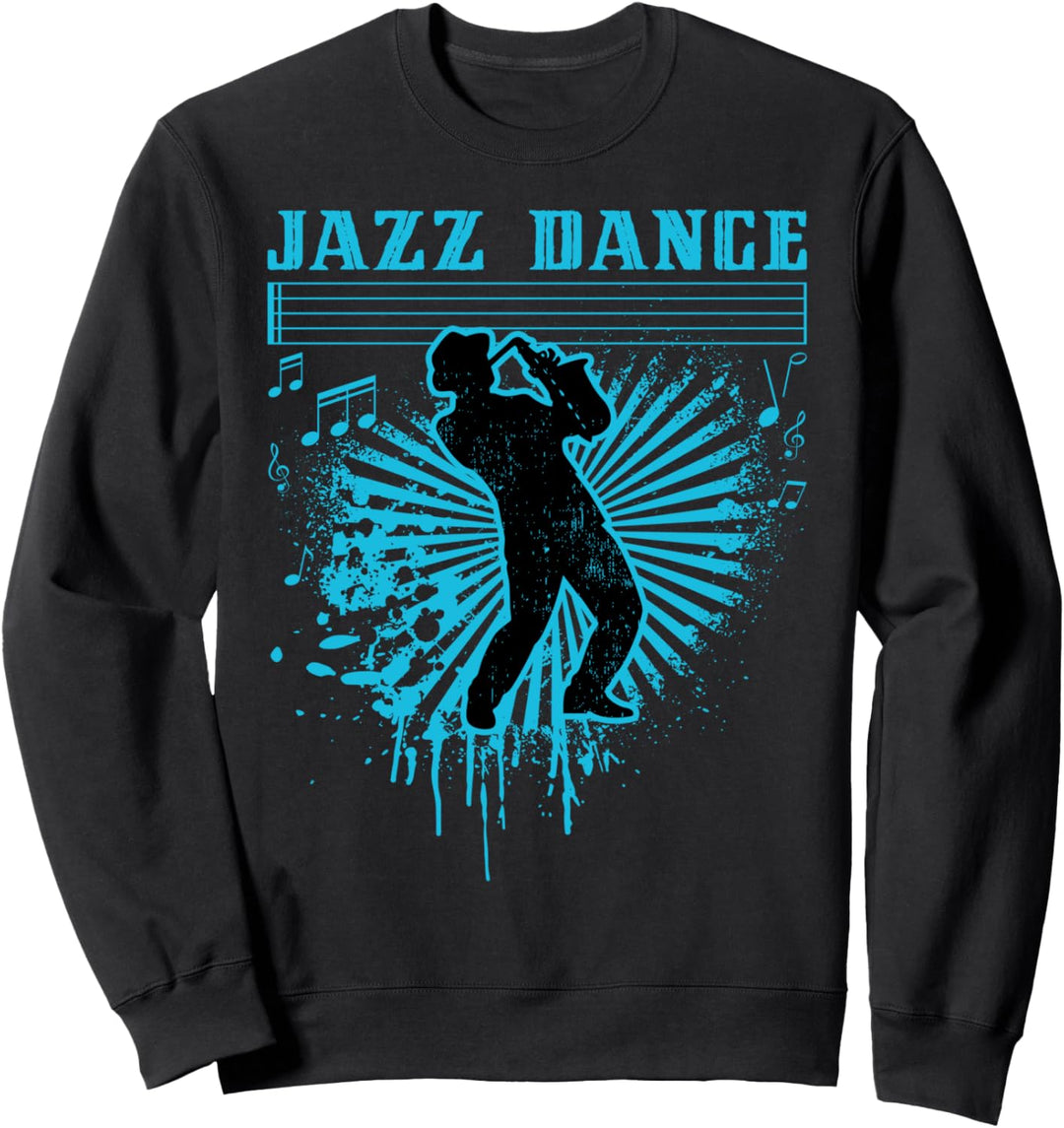 Jazz Dance Saxophon Spieler Blau Sweatshirt