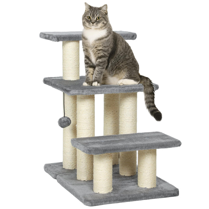 PawHut Hundetreppe 3 Stufen 54 cm Hoch Haustiertreppe für Kleine Hunde Katzentreppe Hunderampe mit S