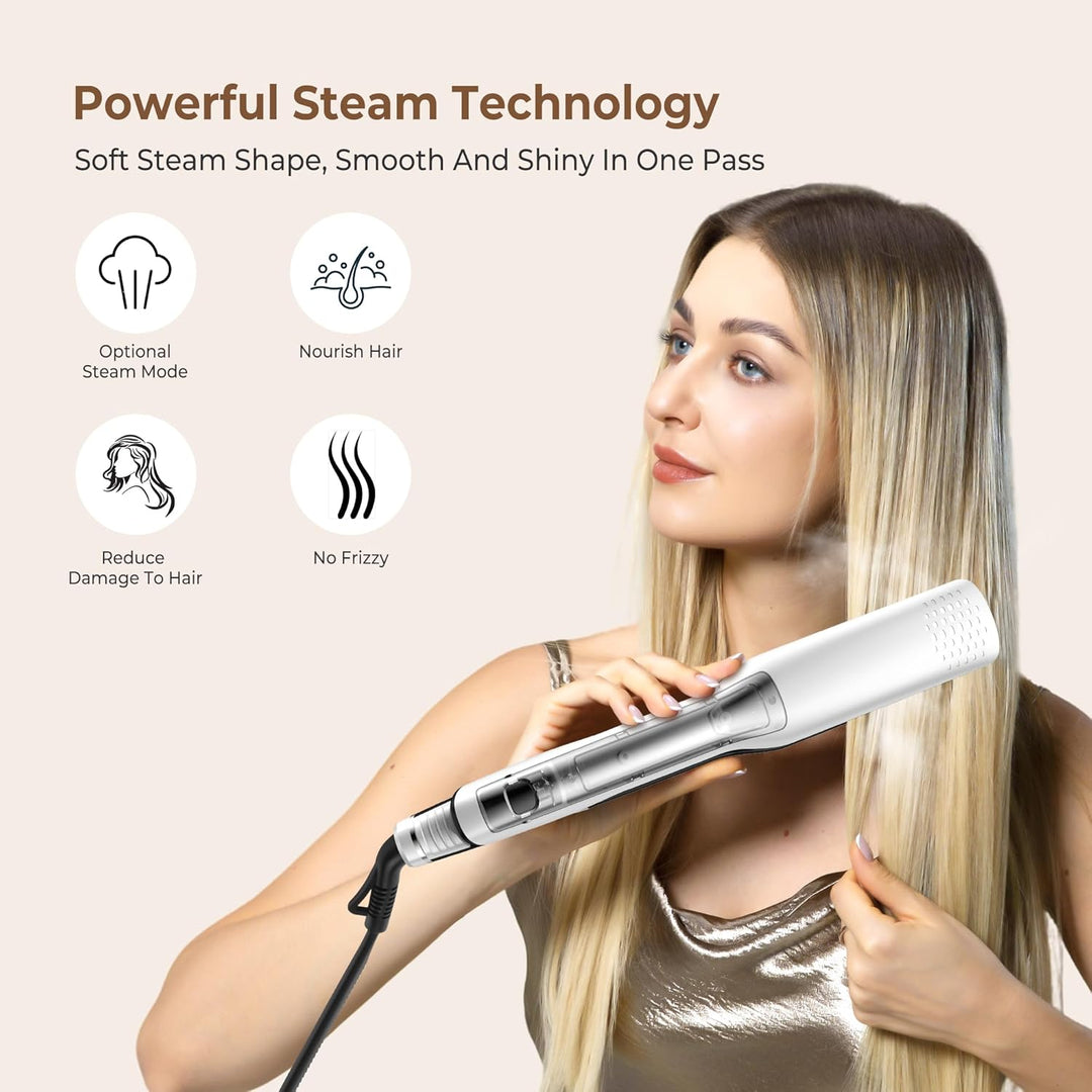 UKLISS Dampfglätteisen, Glätteisen Breit 40MM mit LCD Display, Steam Haarglätter Leistungsstarker Da