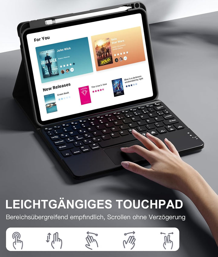 Vobafe Hülle mit Tastatur für iPad 10 Generation 2022, iPad 11 Generation A16 2025, 11/10,9 Zoll, Mu