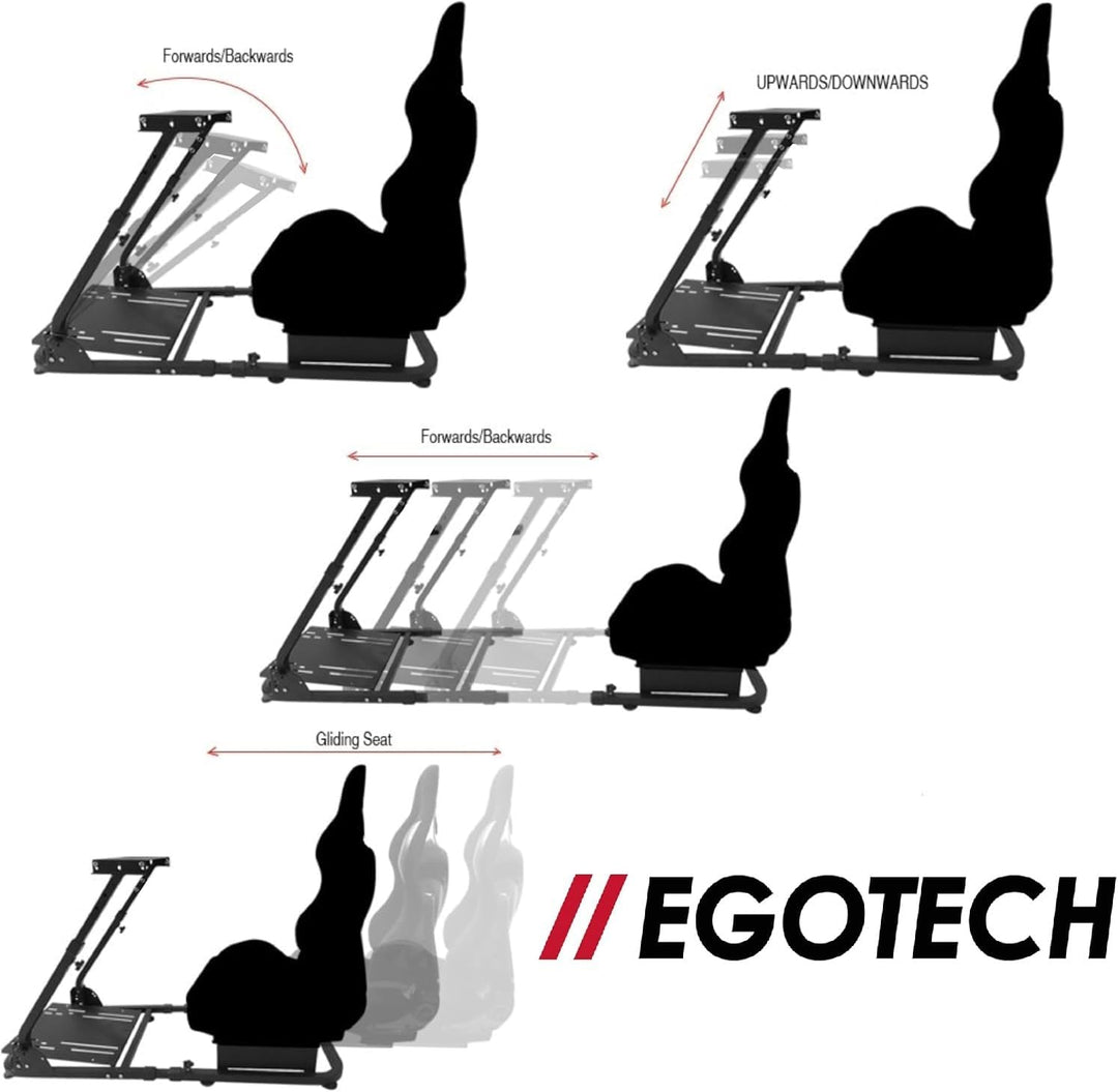 EGOTECH Smart Racing Seat Fahrsimulator mit eingebautem Sitz, zusammenklappbar, Fahrsimulator für Re