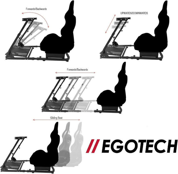 EGOTECH Smart Racing Seat Fahrsimulator mit eingebautem Sitz, zusammenklappbar, Fahrsimulator für Re