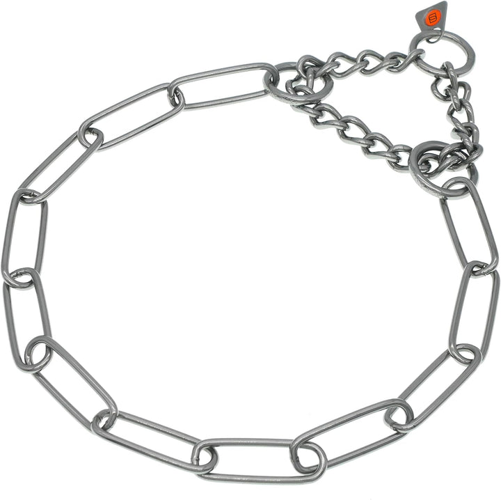 Sprenger Hundehalskette mit Durchzugskette 3mm I Edelstahl rostfreies Hundehalsband für langhaar Hun