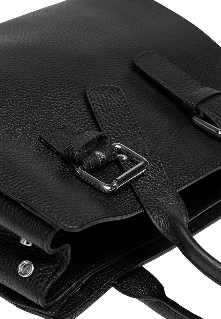 Caspar TL807 klassisch elegante Damen Leder Handtasche Einheitsgrösse Schwarz, Einheitsgrösse Schwar
