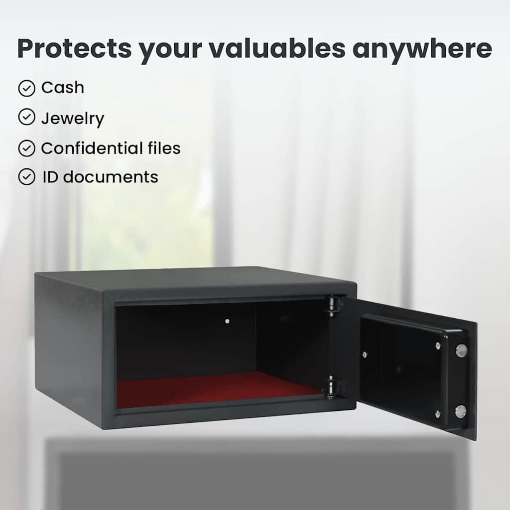 vidaXL Digitaler Safe mit Schloss Dunkelgrau 42 x 37 x 20 cm Stahl, Heimwerker Schreibtischsafe, mod