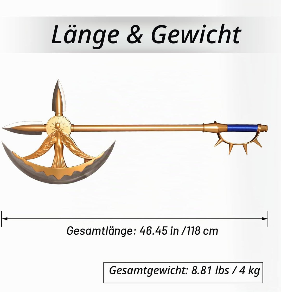 Axe of Escanor, The Seven Deadly Sins Rollenspiel-Requisiten, 1:1 Nachbildung, zwei Materialien erhä