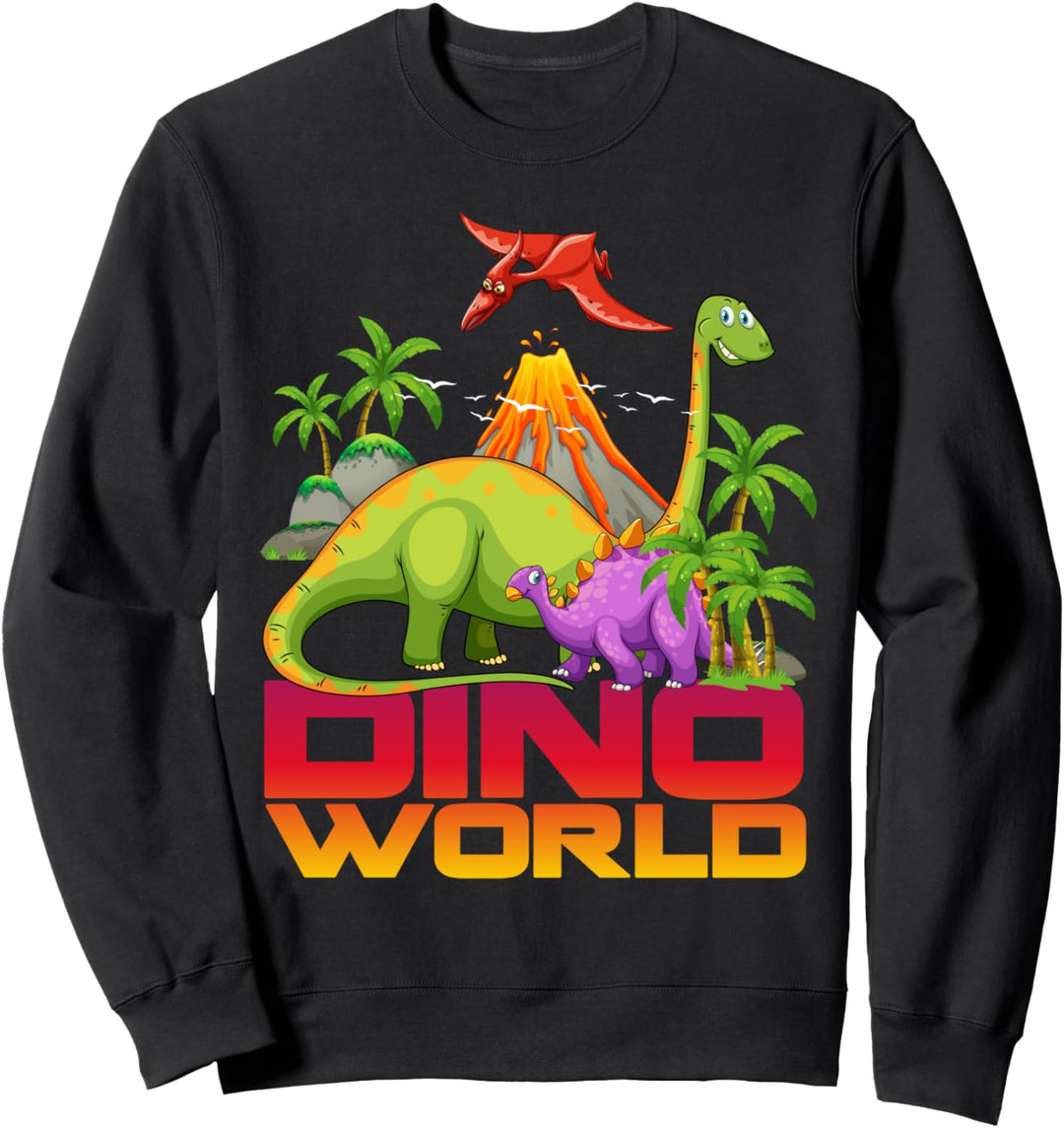 Dino World Tee shirts, Cool Dinosaur T-rex Graphic Cartoon Sweatshirt
