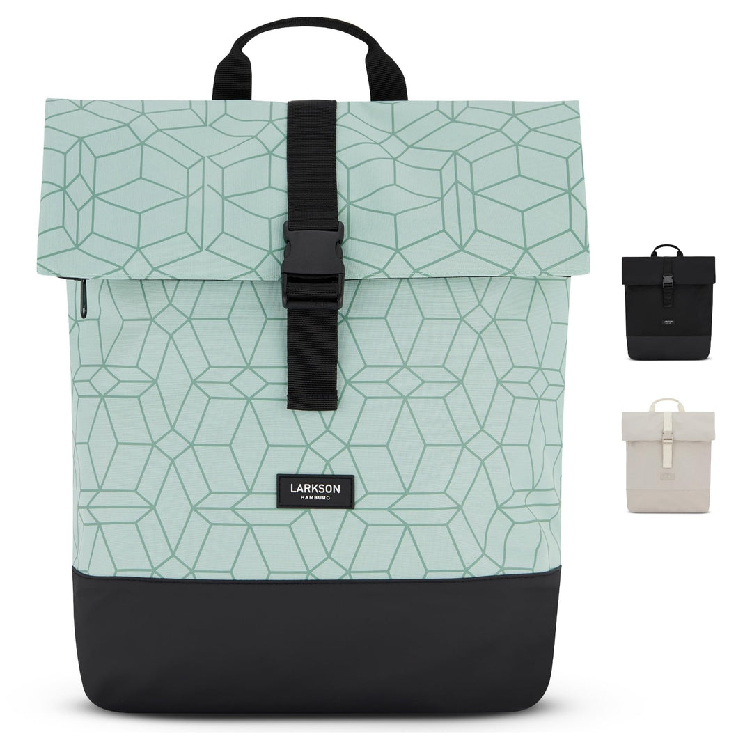LARKSON Rucksack Damen &amp; Herren Grün - Tammo - Rolltop Daypack für Arbeit Uni Fahrrad - Backpack mit