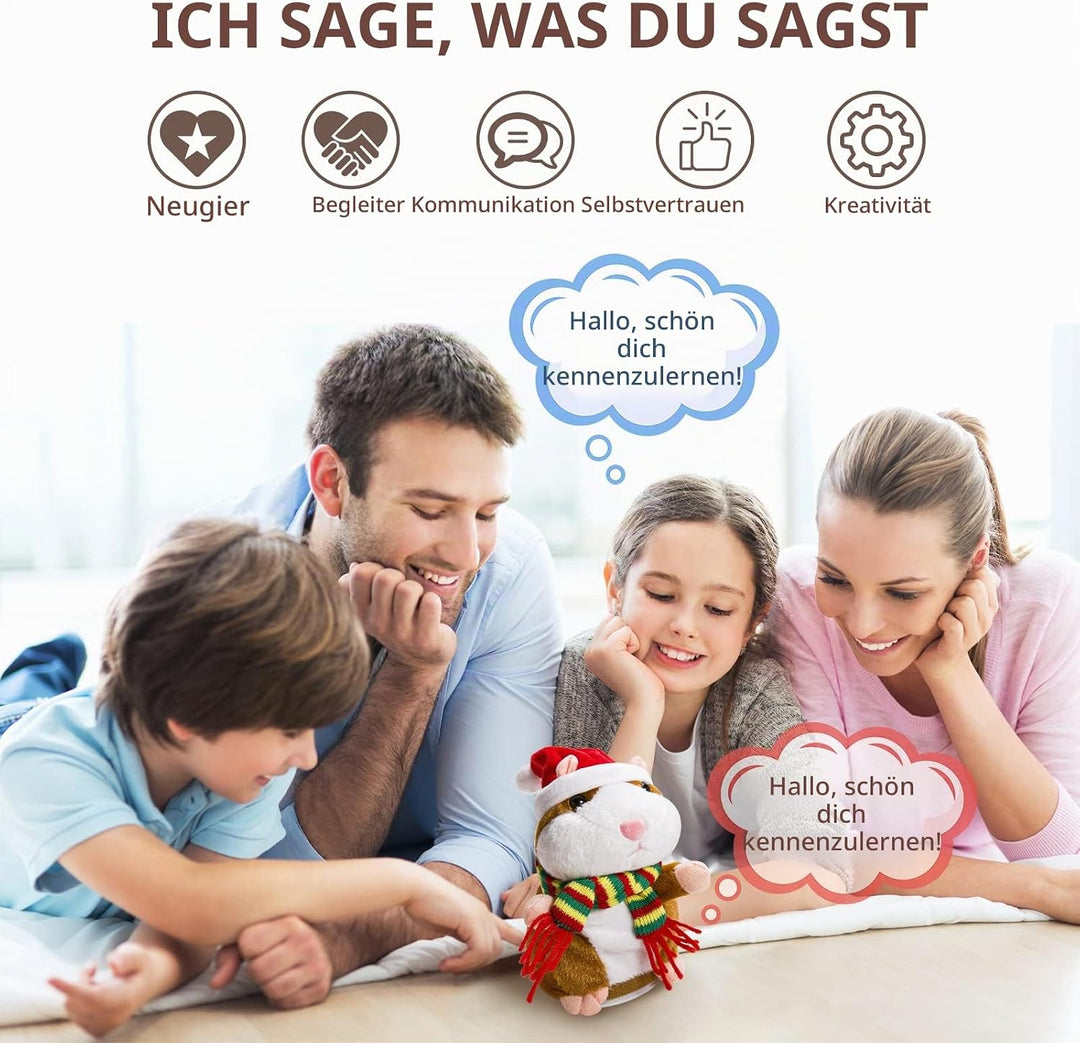 Eocolz Sprechender Hamster wiederholt das, was Sie Sagen Mimicry Haustier Plüsch Buddy Maus interakt