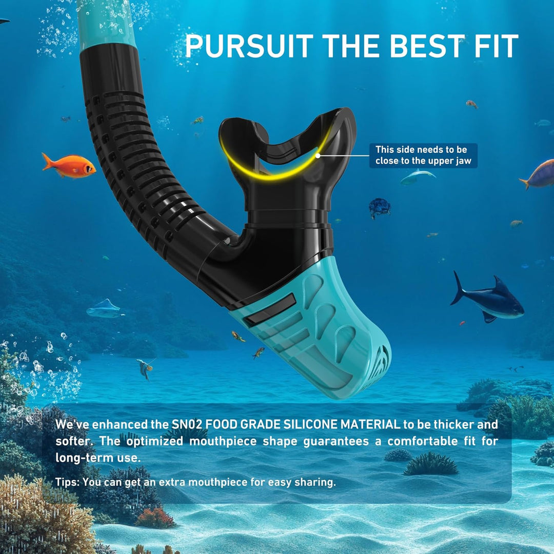 G2RISE SN02 Schnorchelset Erwachsene - Tauchermaske Taucherbrille Trockenschnorchel mit Breath Easy