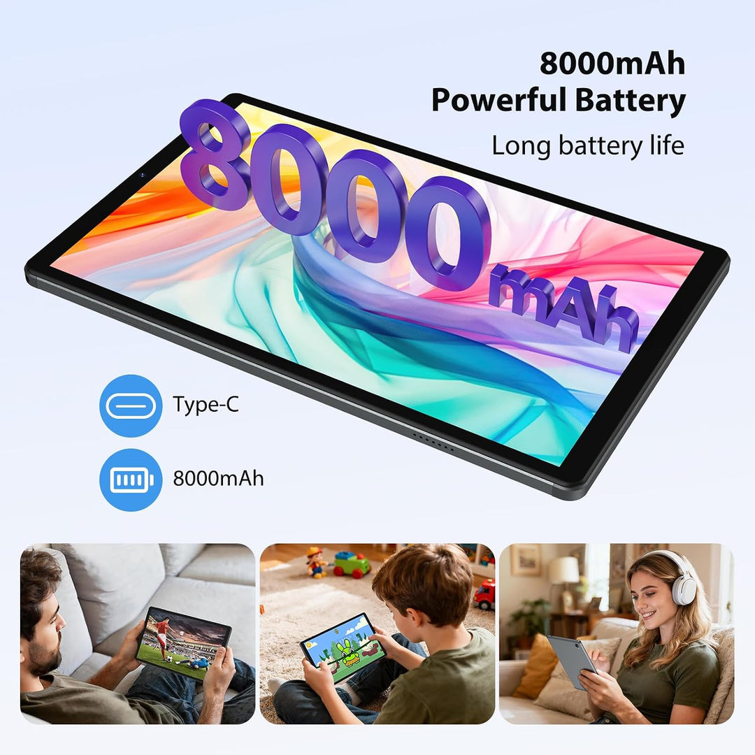 2K 10.6 Zoll Android 15 Tablet, 4G LTE+5G WiFi, 36GB RAM+512GB ROM (2TB TF), Octa-Core, 2000 * 1200F