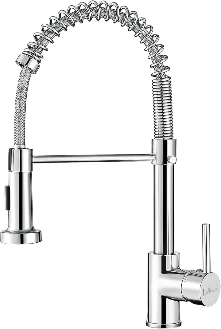 APPASO Wasserhahn Küche, Küchenarmatur Hochdruck mit Brause, Mischbatterie Küche mit 2 Strahlarten,